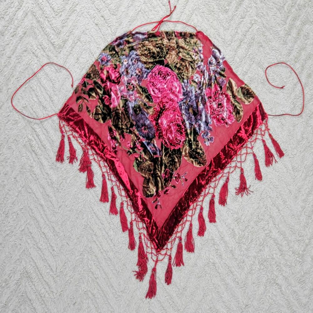 Y2K 100% Silk Velvet Beaded Fairy Halter